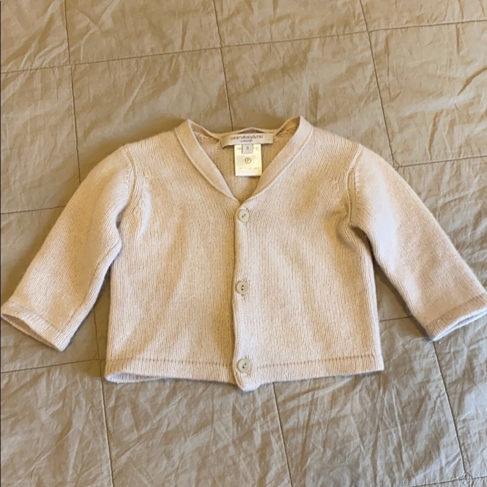 Caramel baby cashmere cardigan -3m